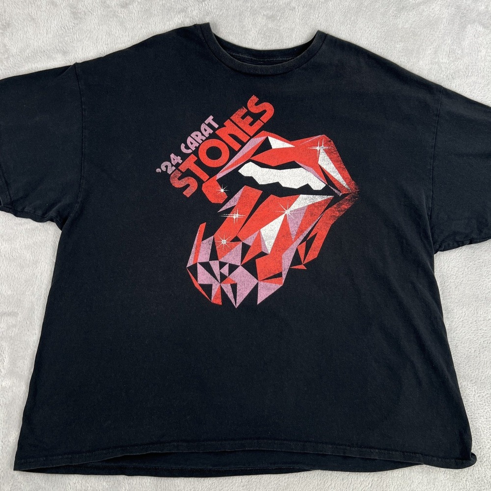 Rolling Stones 2024 Hackney Diamonds Tour T Shirt 2XL Black Mens Tour Dates Tee